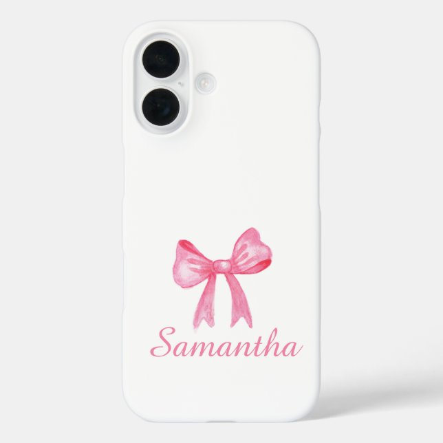 Personalized Pink Bow Tie iPhone Case|Custom Name Case-Mate iPhone Case (Back)