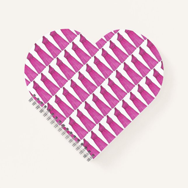 Personalized Pink Bridesmaid Gown Wedding Party Notebook (Front)