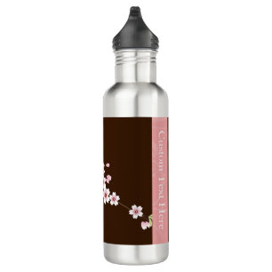 Personalized Pink/Brown Dogwood Blossom 710 Ml Water Bottle