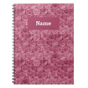Personalized pink bubble wrap pattern notebook