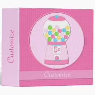 Personalized Pink Bubblegum Machine Binder