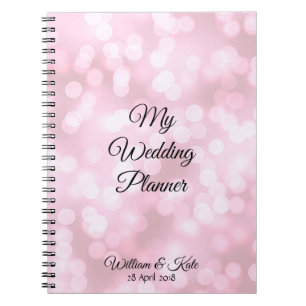 Personalized Pink bubbles Wedding Planner Notebook