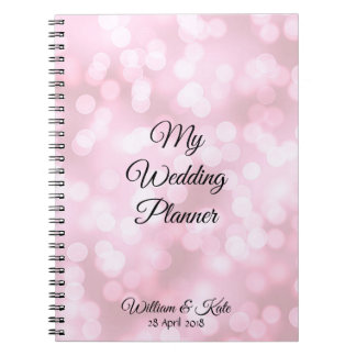 Personalized Pink bubbles Wedding Planner Notebook