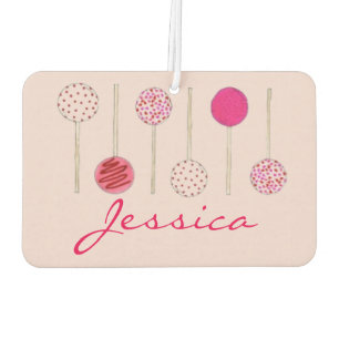Personalized Pink Cake Pops Baking Dessert Foodie Air Freshener