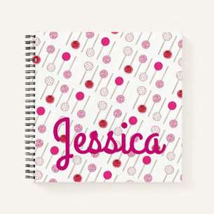 Personalized Pink Cake Pops Baking Dessert Sweet Notebook