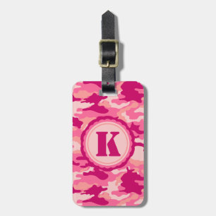 Personalized Pink Camo Pattern Luggage Tag