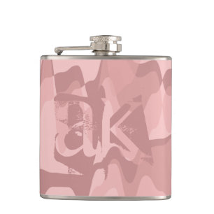 Personalized Pink Camouflage Electric Pattern Hip Flask