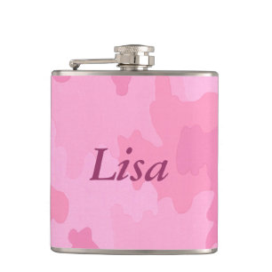Personalized Pink Camouflage Flask