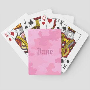 Personalized Pink Camouflage Playing Cards