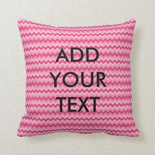 Personalized Pink Chevron Pillow