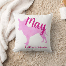Personalized Pink Chihuahua Throw Pillow チワワ
