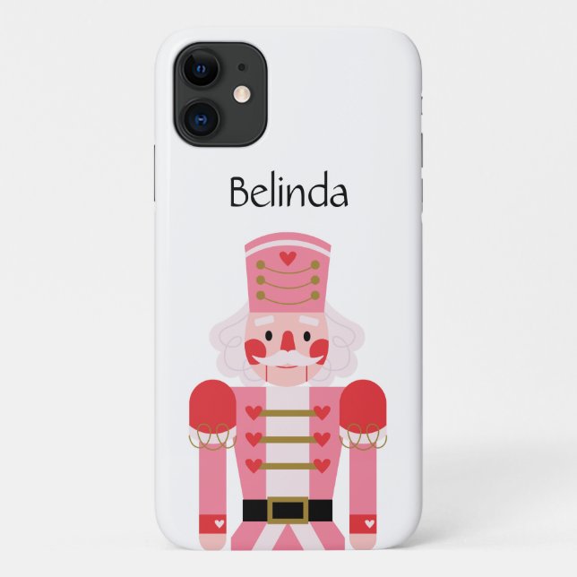 Personalized Pink Christmas Nutcracker Case-Mate iPhone Case (Back)