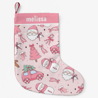 Personalized Pink Christmas Small Christmas Stocking