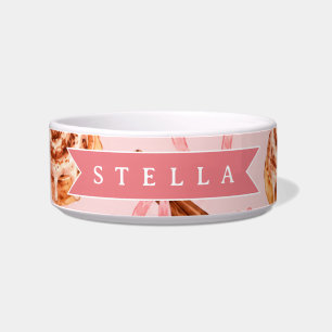 Personalized Pink Cinnamon Roll Coquette Bow Girly Bowl