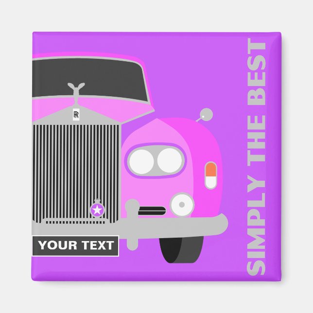 Personalized Pink classic British Limousine Car Magnet (Front)