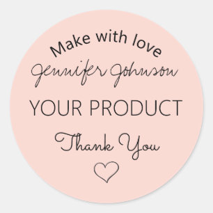 Personalized Pink Classic Round Sticker