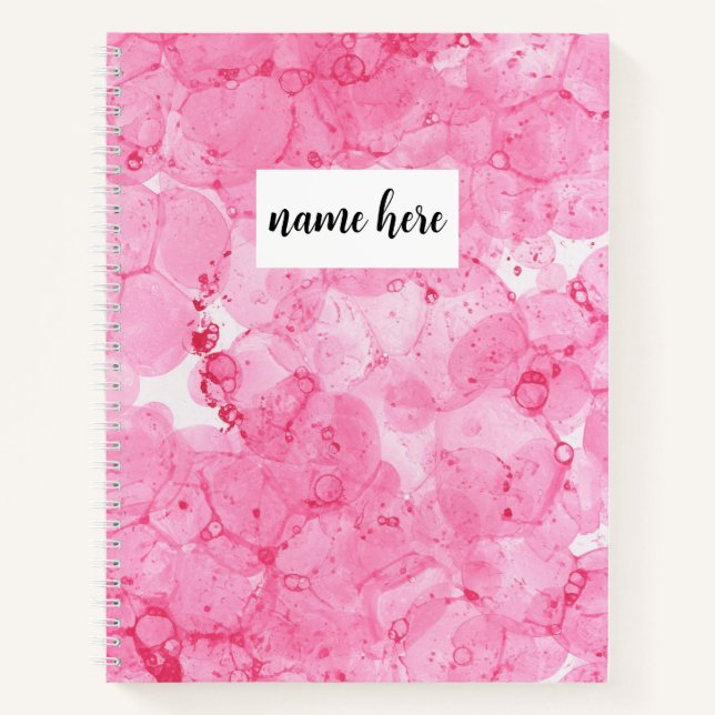Personalized Pink College Ruled Notebook (Front)