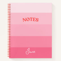 Personalized Pink Colorblock Spiral Notebook 
