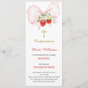 Personalized Pink Confirmation Prayer Card