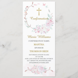 Personalized Pink Confirmation Prayer Card