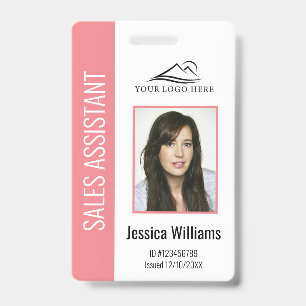 Personalized Pink Corporate Employee Security ID Badge