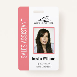 Personalized Pink Corporate Employee Security ID Badge