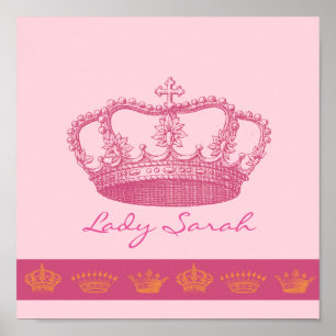 Personalized Pink Crown Poster