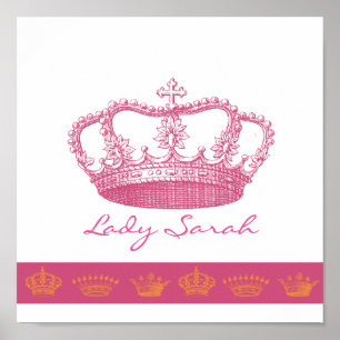 Personalized Pink Crown Poster