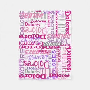 Personalized Pink Custom Name Collage Girl's Fleece Blanket