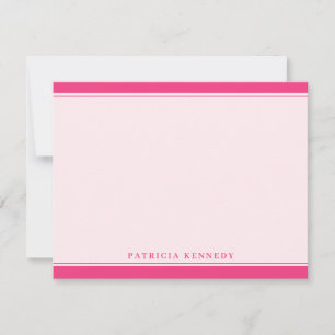 Personalized Pink Custom Name Two Border Design Card