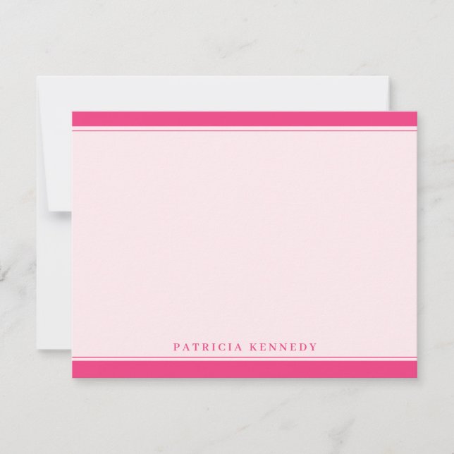  Personalized Pink Custom Name Two Border Design Card (Front)