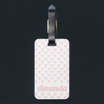 Personalized Pink Cute Coquette Bow Pattern Luggage Tag<br><div class="desc">Pink coquette luggage tag is perfect for your travel bag. You can change the color of the background with coquette pink bow pattern by clicking on the customize it button. This cute suitcase label is a Gorgeous Decorative accessory for your honeymoon, or any other trips. You can get this unique...</div>