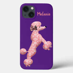 Personalized Pink Dancing Poodle Dog iPhone 13 Case