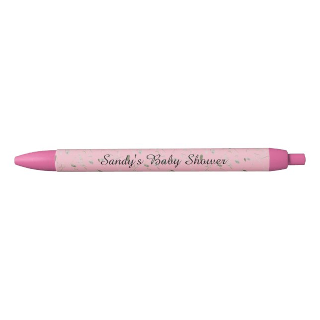 Personalized Pink Design  Black Ink Pen (Front)