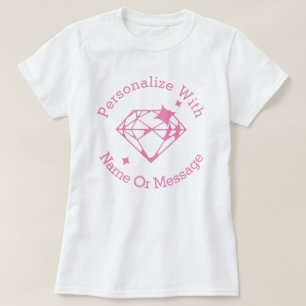 PERSONALIZED Pink Diamond Graphic T-Shirt