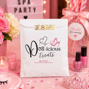 Personalized Pink Doll-icious Treats Bday Party Favour Bag