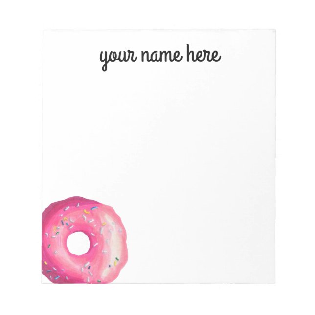 Personalized Pink Donut Notepad (Front)
