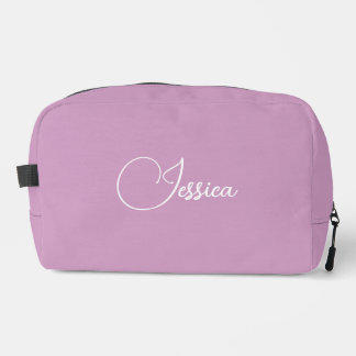 Personalized pink dopp kit