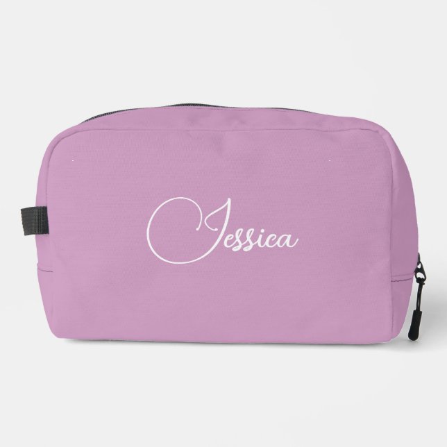Personalized pink dopp kit (Front)