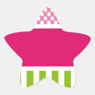 personalized pink dots star sticker
