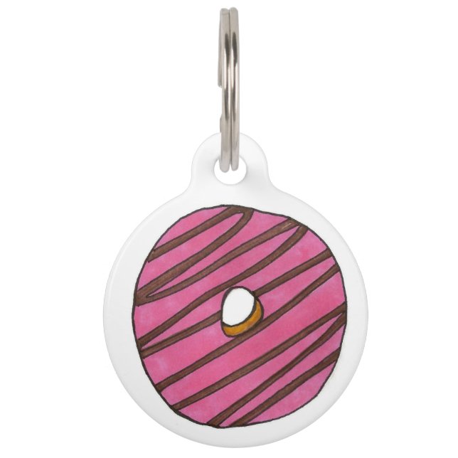 Personalized Pink Doughnut Doughnut Foodie Dog Tag (Front)