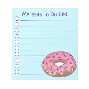 Personalized Pink Doughnut Doughnut Sprinkles Notepad