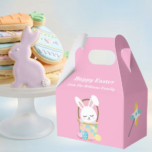 Personalized Pink Easter Bunny Party Favor Box