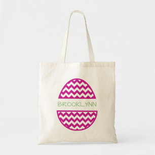 Personalized Pink Easter Egg Name Tote Bag