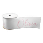 Personalized Pink Elegant Name Modern Satin Ribbon
