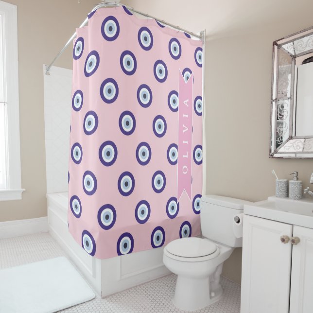 Personalized Pink Evil Eye Pattern Gifts With Name (In Situ)