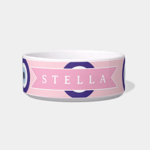 Personalized Pink Evil Eye Pattern Gifts With Name Bowl
