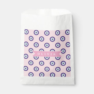 Personalized Pink Evil Eye Pattern Gifts With Name Favour Bag