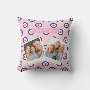 Personalized Pink Evil Eye Pattern Gifts With Name Throw Pillow