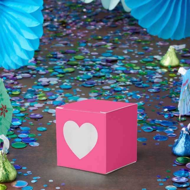 Personalized Pink Favour Boxes – Heart 2x2x2 Style (Party)